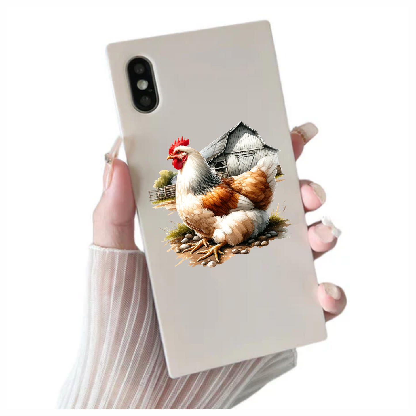 White Chicken Farm Barnyard Vinyl Sticker Decal