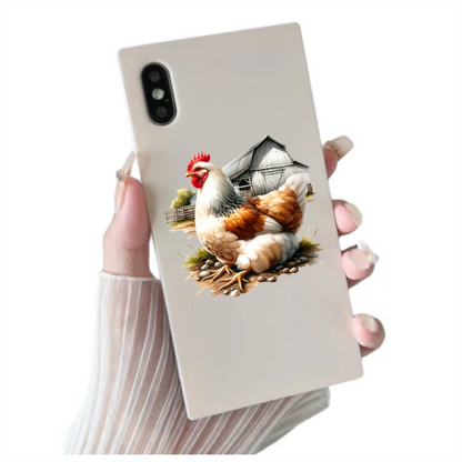 White Chicken Farm Barnyard Vinyl Sticker Decal