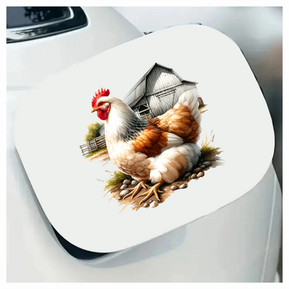White Chicken Farm Barnyard Vinyl Sticker Decal