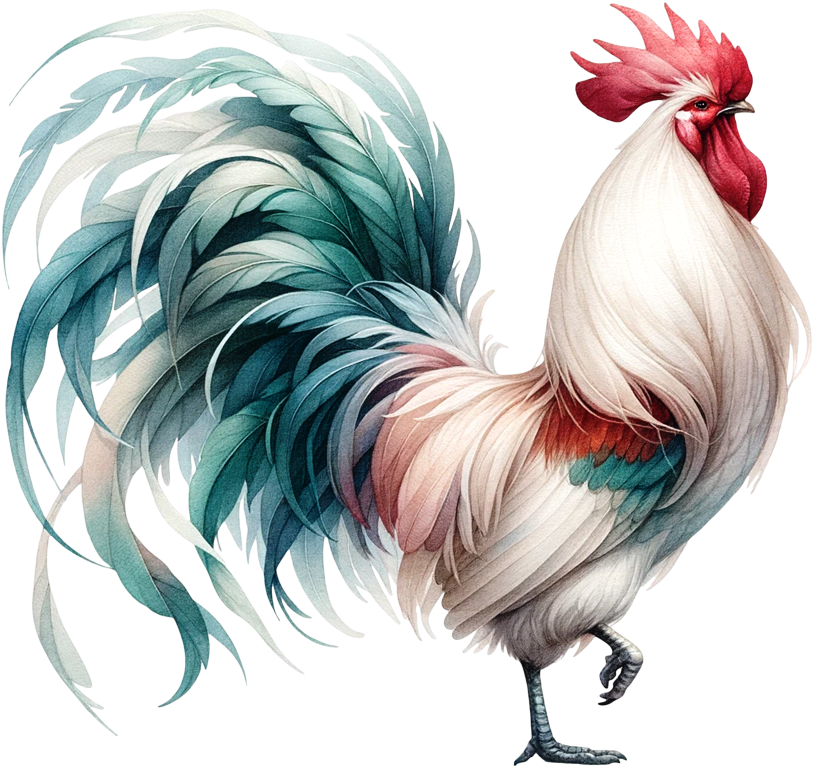 White Red Blue Rooster Farm Vinyl Sticker Decal
