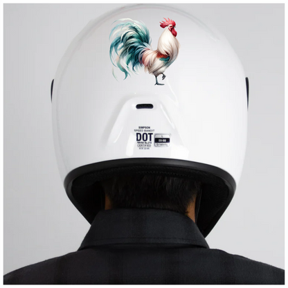 White Red Blue Rooster Farm Vinyl Sticker Decal