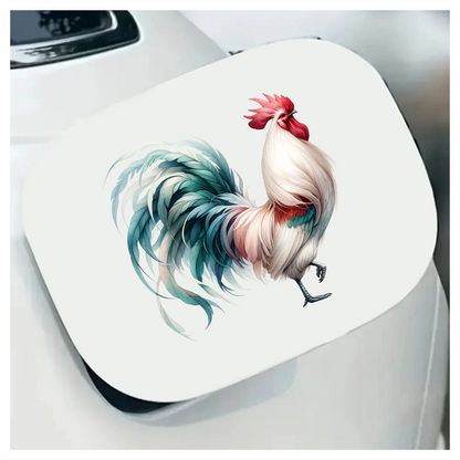 White Red Blue Rooster Farm Vinyl Sticker Decal