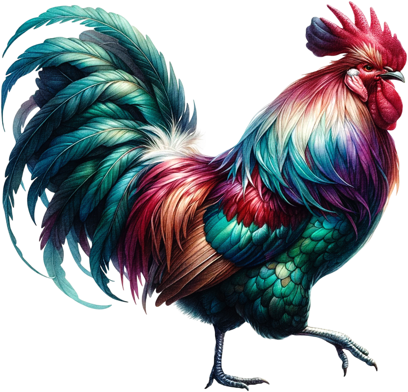 Red Rooster Bird Colorful Farm Vinyl Sticker Decal