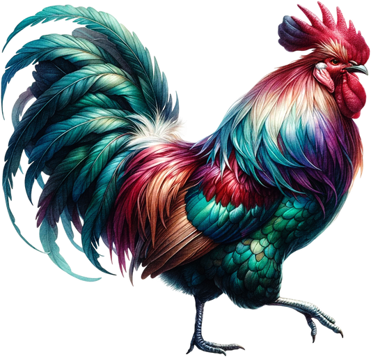 Red Rooster Bird Colorful Farm Vinyl Sticker Decal