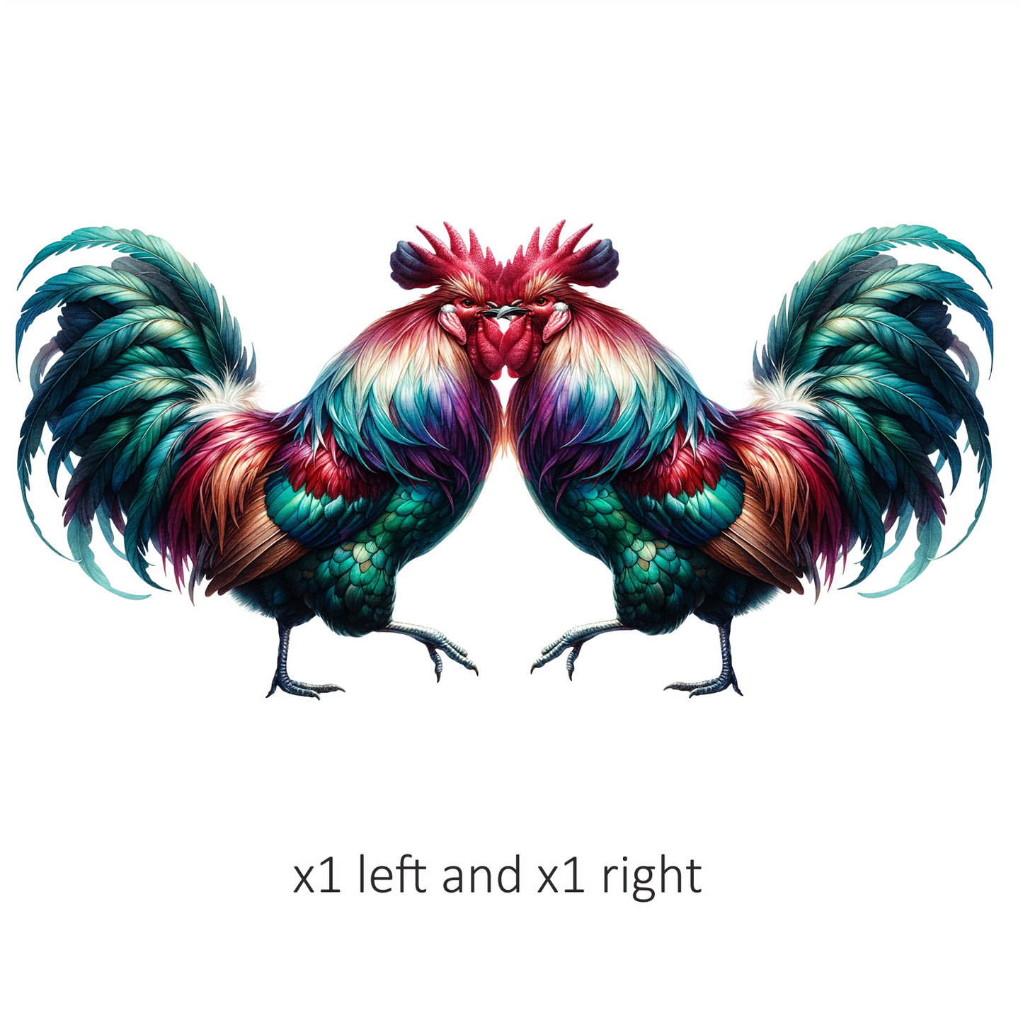 Red Rooster Bird Colorful Farm Vinyl Sticker Decal