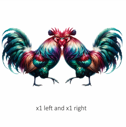 Red Rooster Bird Colorful Farm Vinyl Sticker Decal