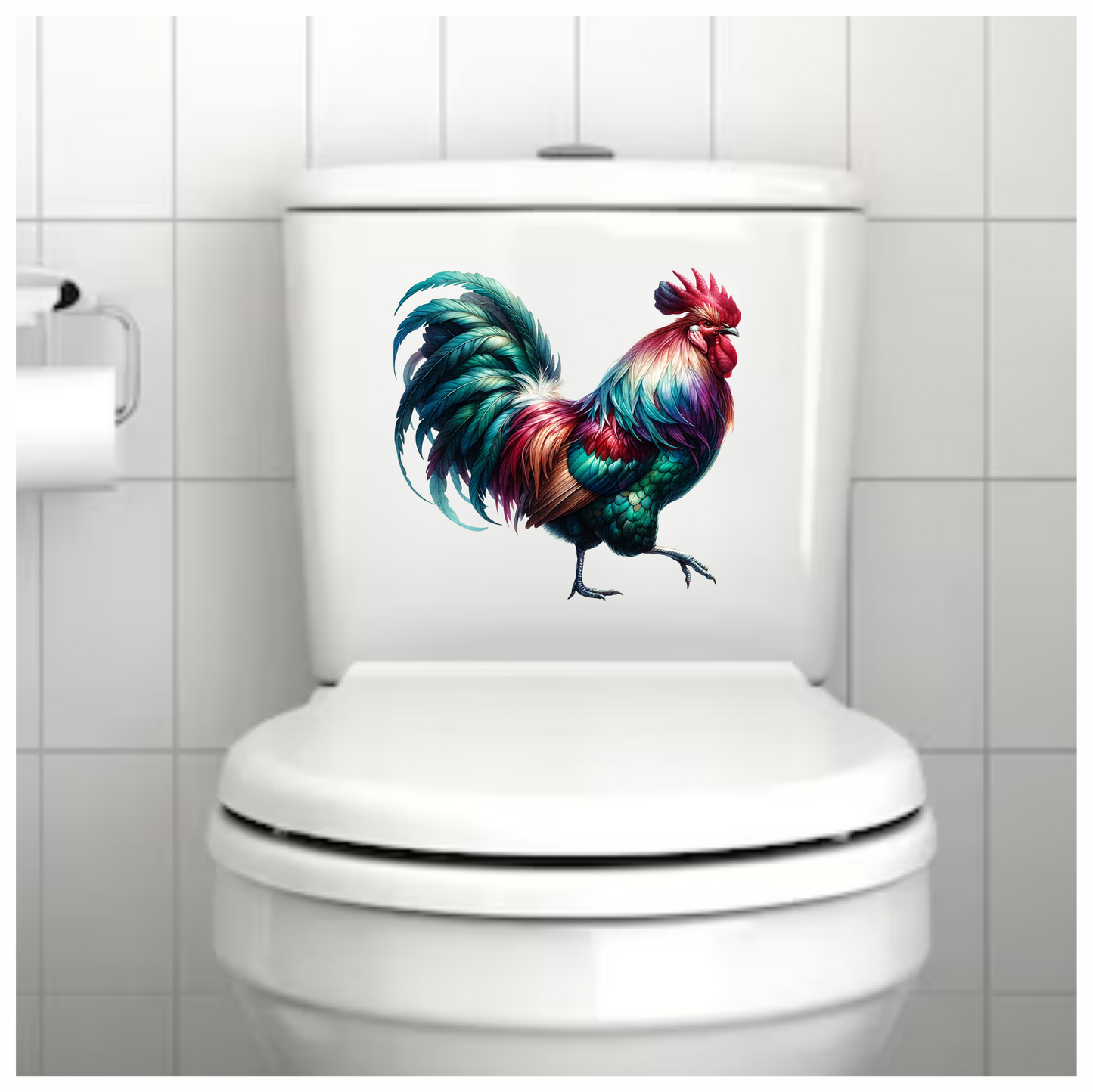Red Rooster Bird Colorful Farm Vinyl Sticker Decal