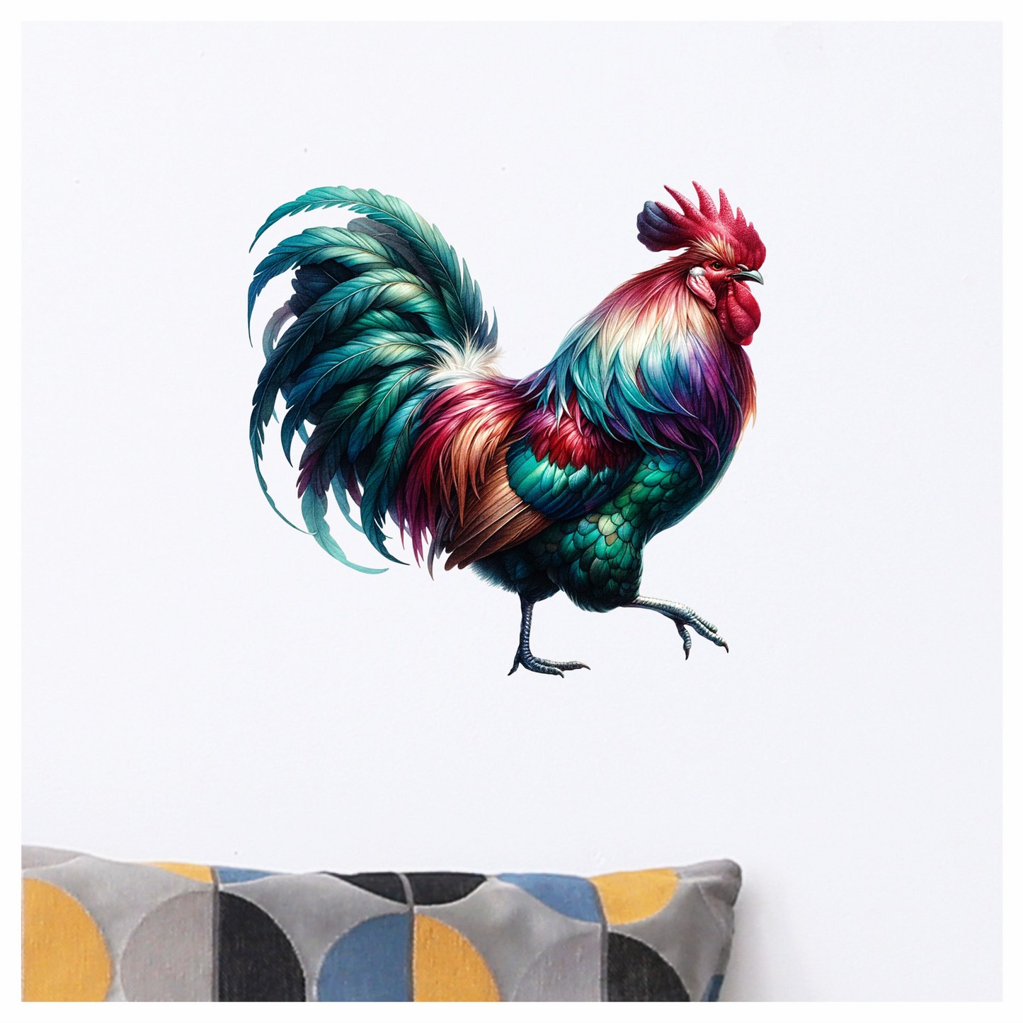 Red Rooster Bird Colorful Farm Vinyl Sticker Decal