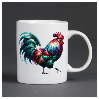 Red Rooster Bird Colorful Farm Vinyl Sticker Decal