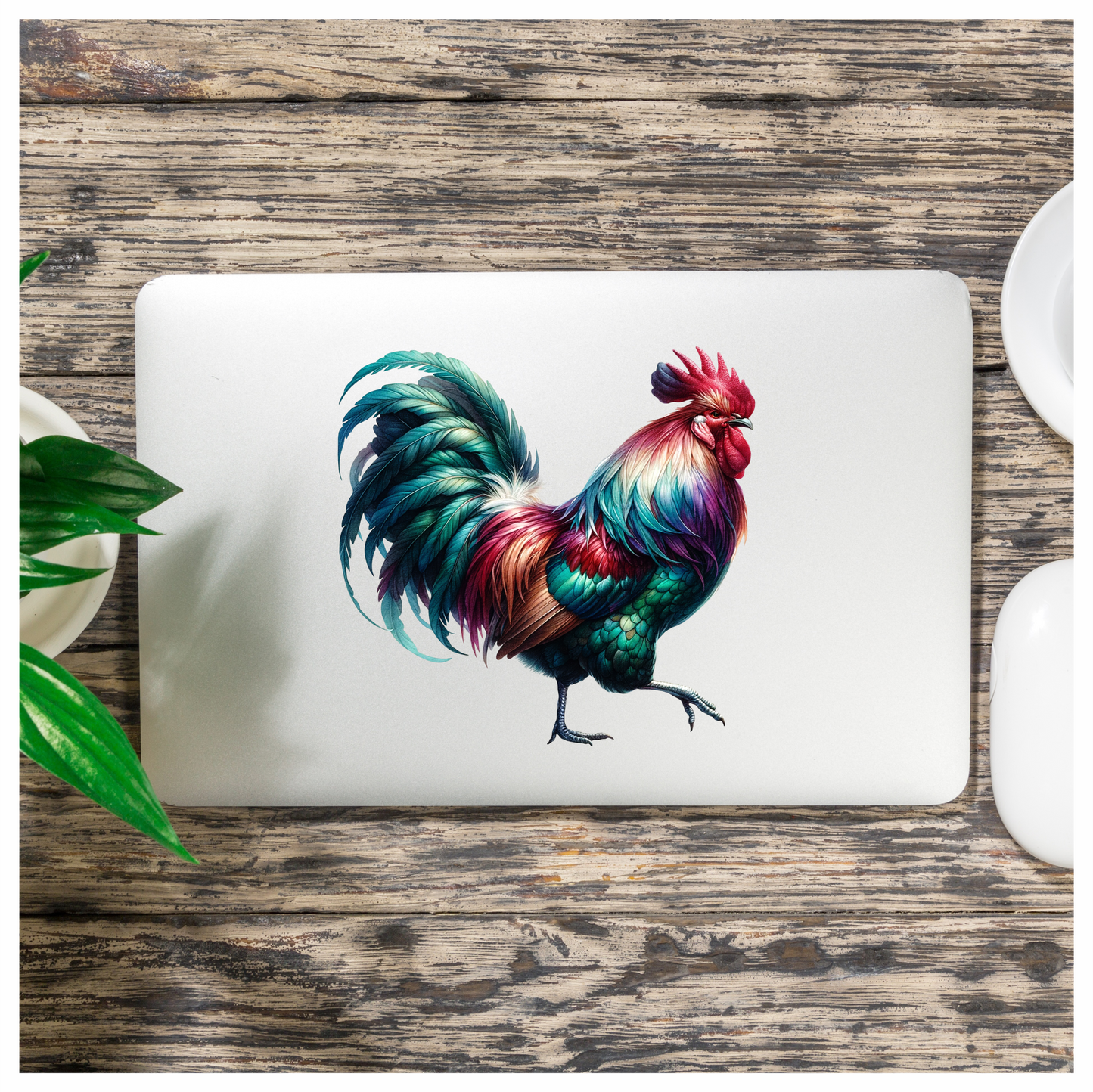 Red Rooster Bird Colorful Farm Vinyl Sticker Decal