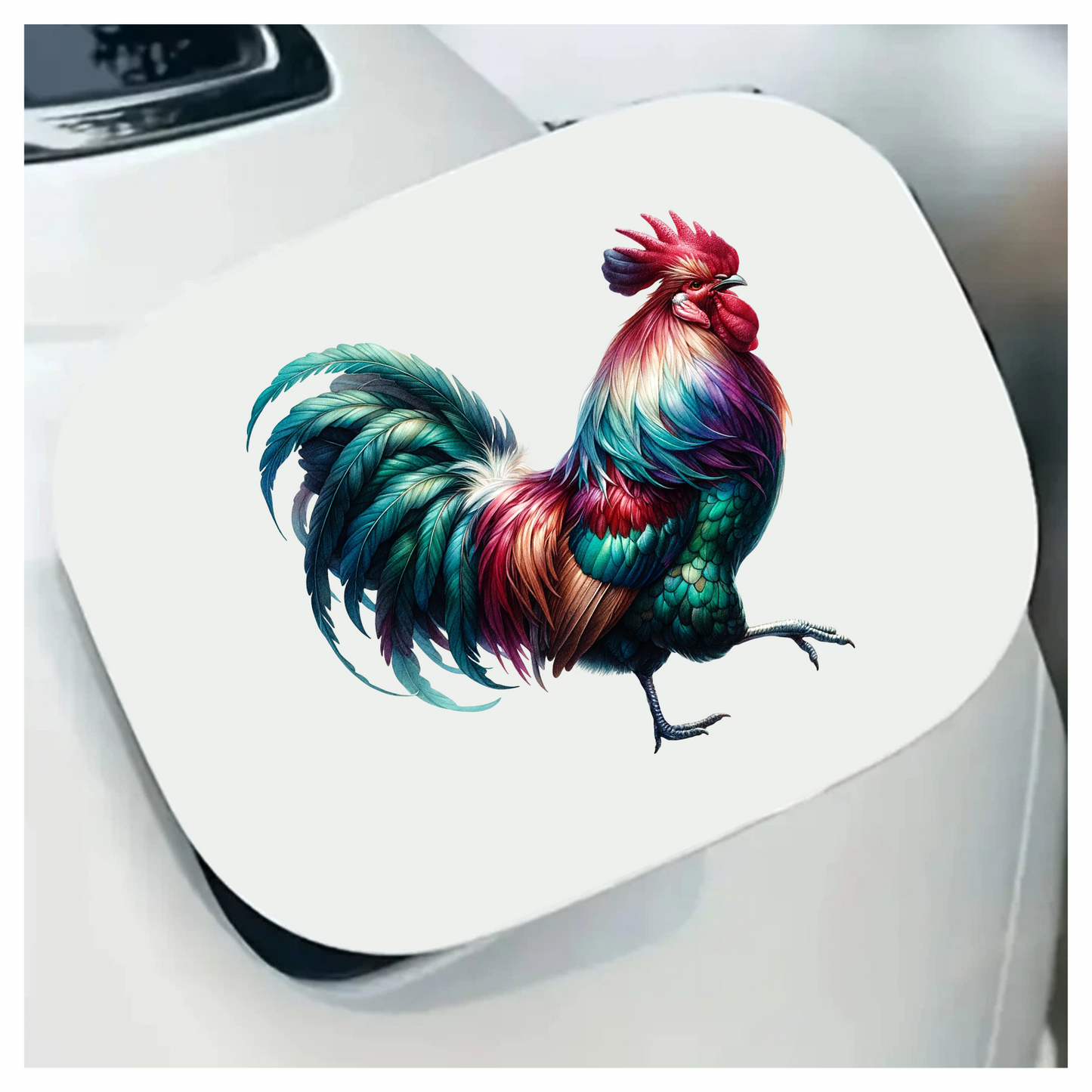 Red Rooster Bird Colorful Farm Vinyl Sticker Decal