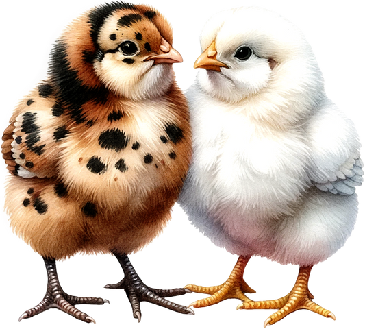 Brown Chick White Chick Farm Vinyl Sticker Decal