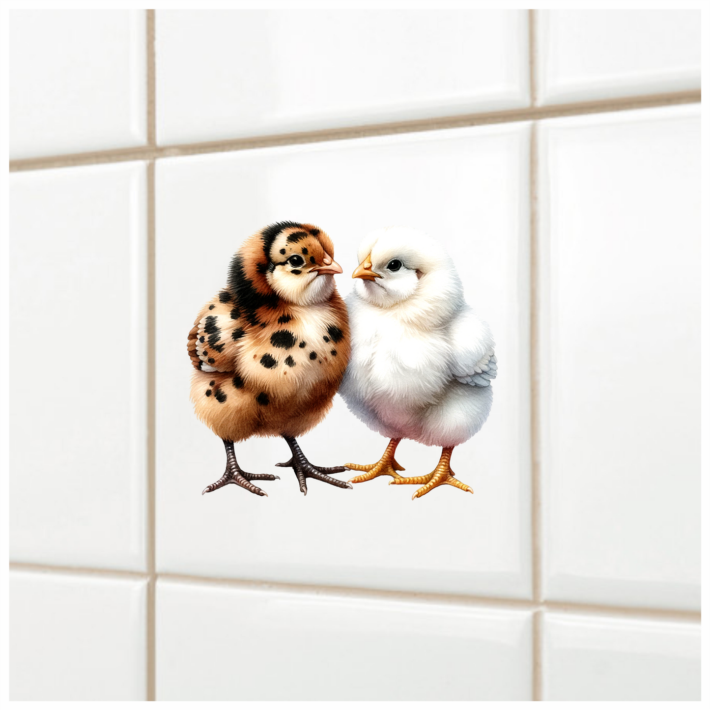 Brown Chick White Chick Farm Vinyl Sticker Decal