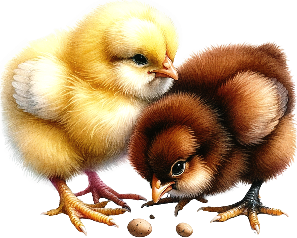 Yellow Chick Brown Chick Farm Vinyl Sticker Decal
