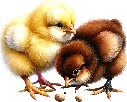 Yellow Chick Brown Chick Farm Vinyl Sticker Decal