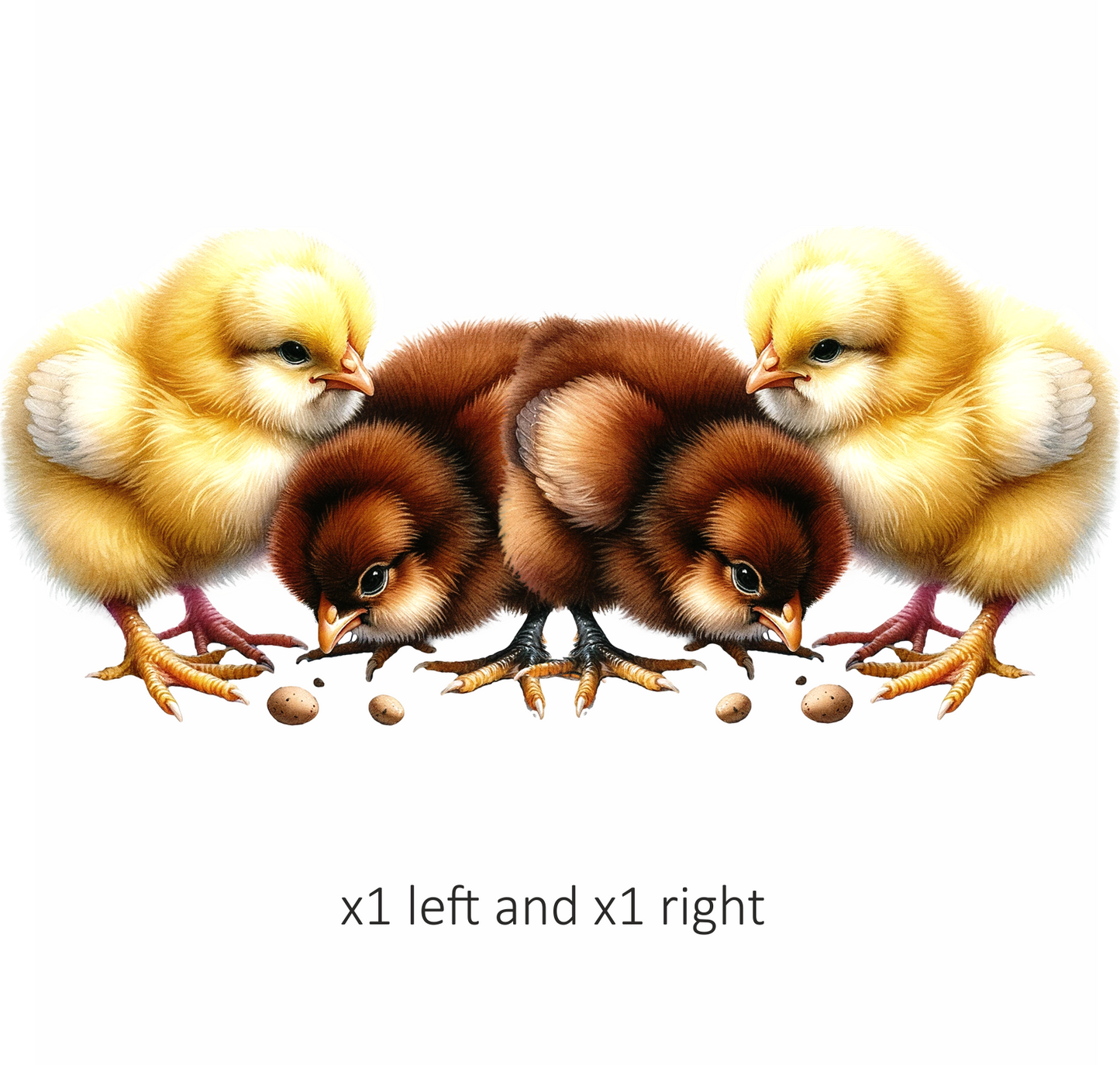 Yellow Chick Brown Chick Farm Vinyl Sticker Decal