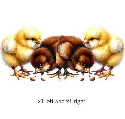 Yellow Chick Brown Chick Farm Vinyl Sticker Decal