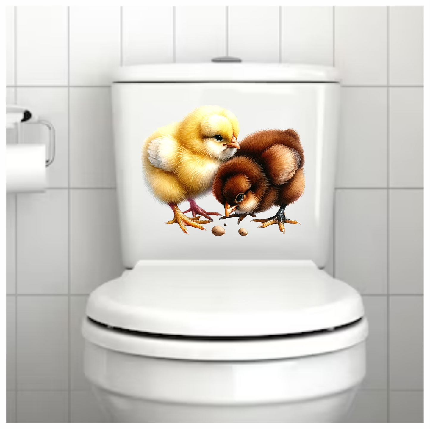 Yellow Chick Brown Chick Farm Vinyl Sticker Decal
