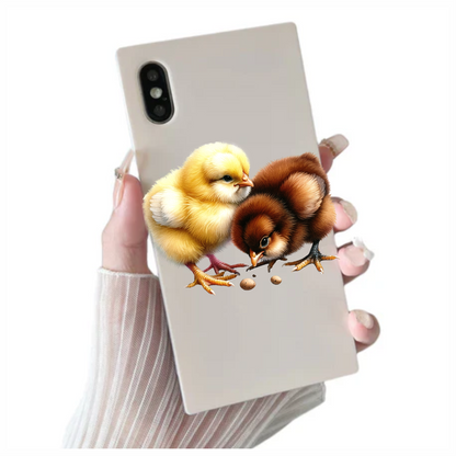 Yellow Chick Brown Chick Farm Vinyl Sticker Decal