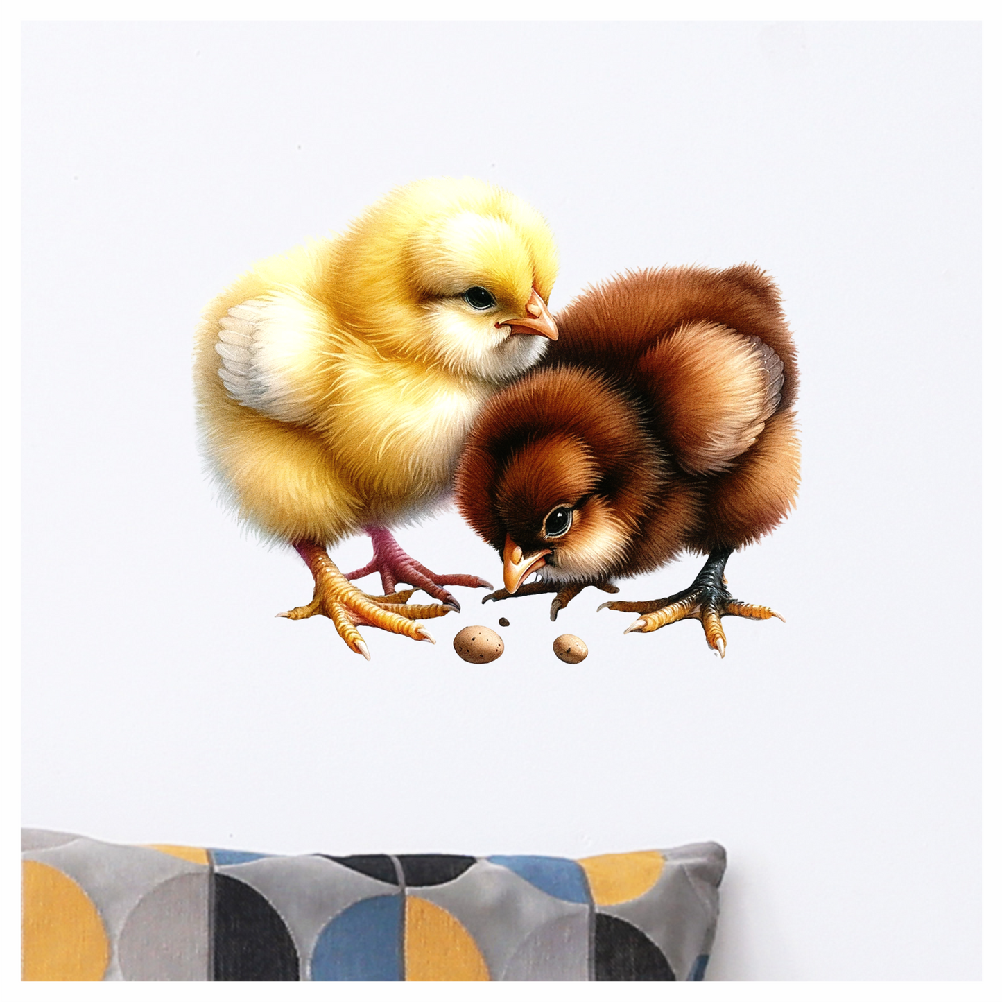 Yellow Chick Brown Chick Farm Vinyl Sticker Decal