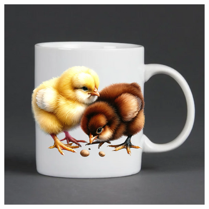 Yellow Chick Brown Chick Farm Vinyl Sticker Decal