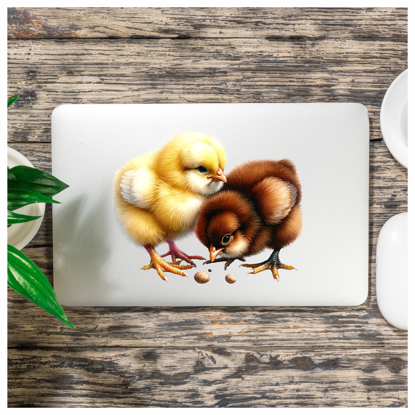 Yellow Chick Brown Chick Farm Vinyl Sticker Decal