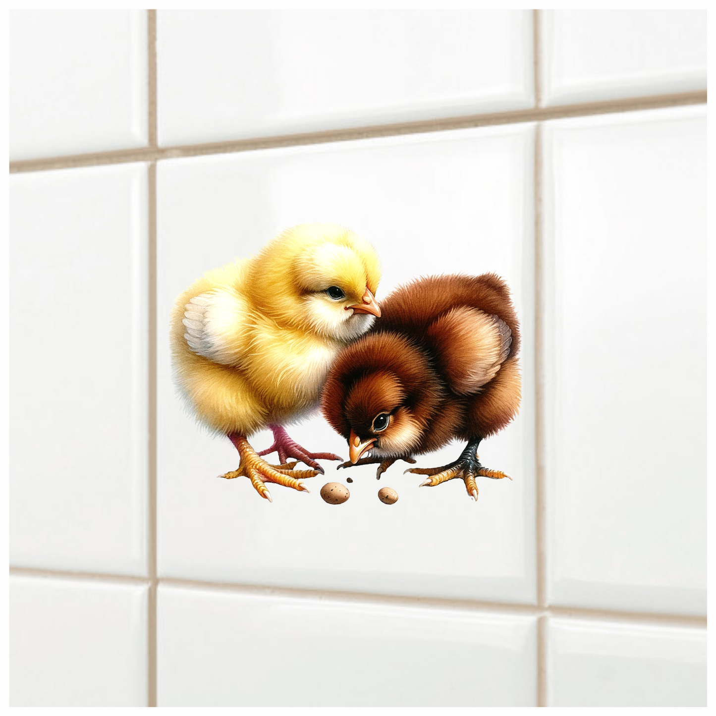 Yellow Chick Brown Chick Farm Vinyl Sticker Decal