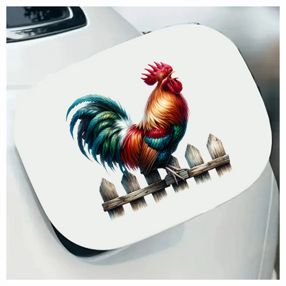 Red Rooster Farm Fence Morning Vinyl Sticker Decal