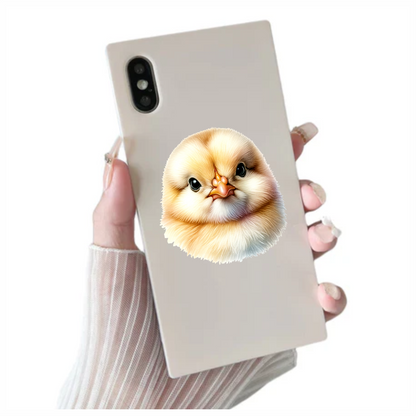 Yellow Chick Baby Face Close Vinyl Sticker Decal