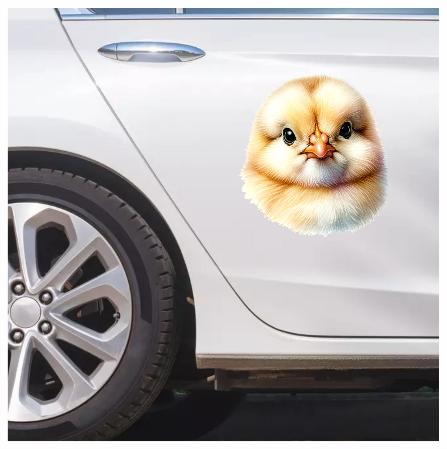 Yellow Chick Baby Face Close Vinyl Sticker Decal