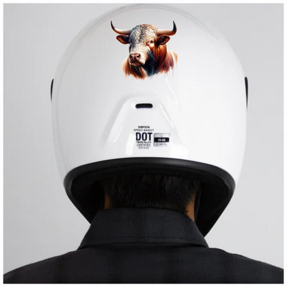 Brown White Bull Hereford Portrait Vinyl Sticker Decal