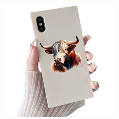 Brown White Bull Hereford Portrait Vinyl Sticker Decal