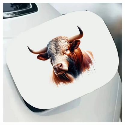 Brown White Bull Hereford Portrait Vinyl Sticker Decal