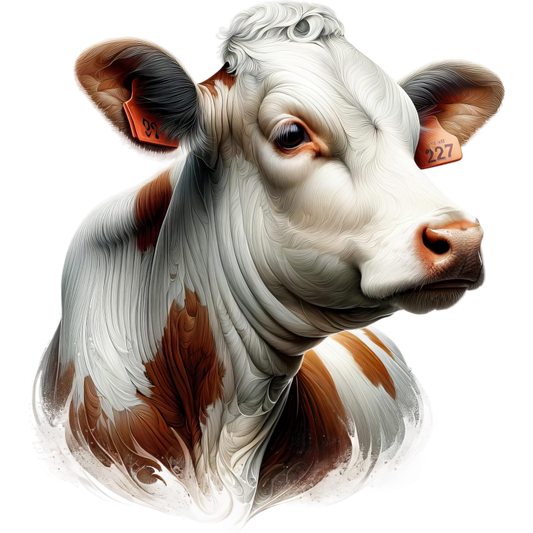 Brown White Cow Calf Dairy Vinyl Sticker Decal