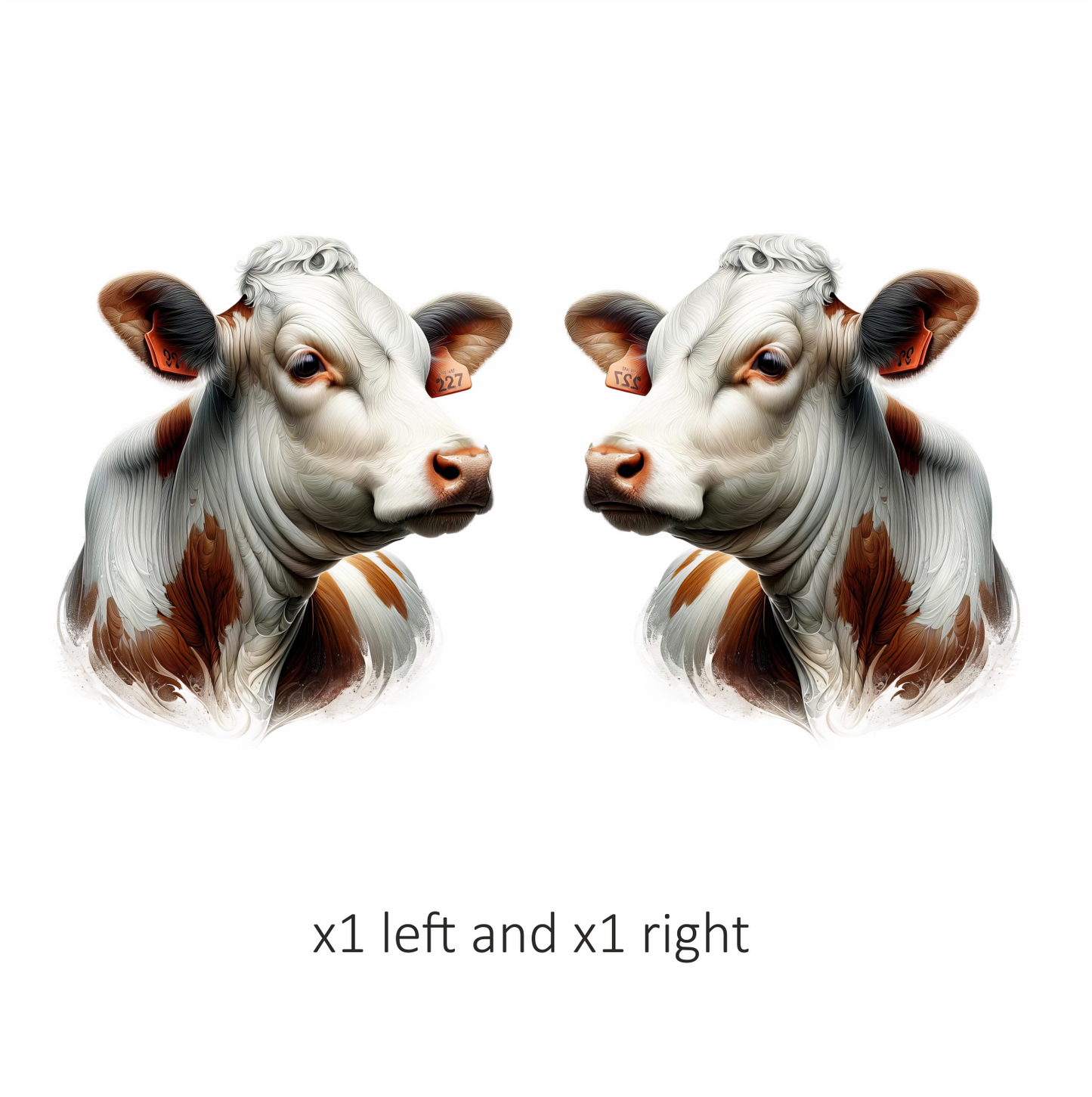 Brown White Cow Calf Dairy Vinyl Sticker Decal