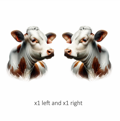 Brown White Cow Calf Dairy Vinyl Sticker Decal