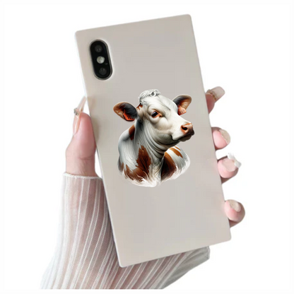 Brown White Cow Calf Dairy Vinyl Sticker Decal