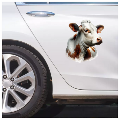 Brown White Cow Calf Dairy Vinyl Sticker Decal