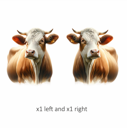 Brown White Cow Simmental Breed Vinyl Sticker Decal