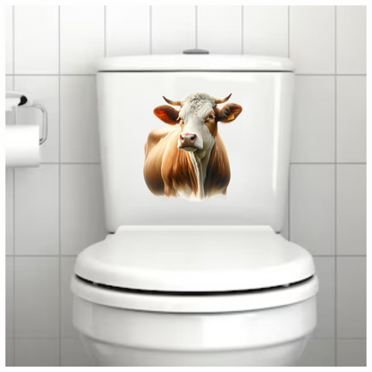 Brown White Cow Simmental Breed Vinyl Sticker Decal