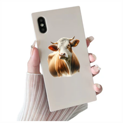 Brown White Cow Simmental Breed Vinyl Sticker Decal