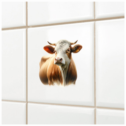 Brown White Cow Simmental Breed Vinyl Sticker Decal