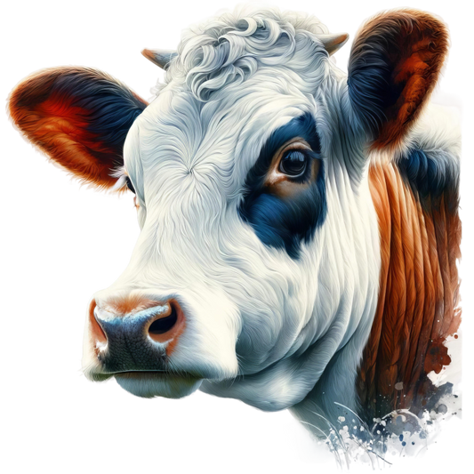 White Cow Dairy Breed Portrait Vinyl Sticker Decal