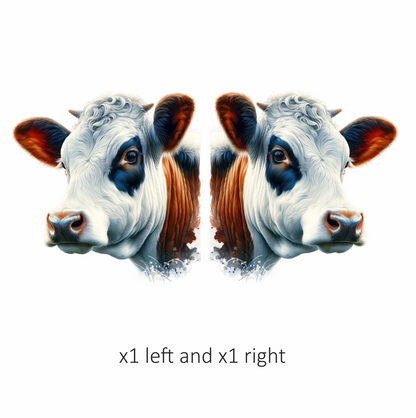 White Cow Dairy Breed Portrait Vinyl Sticker Decal