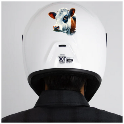 White Cow Dairy Breed Portrait Vinyl Sticker Decal