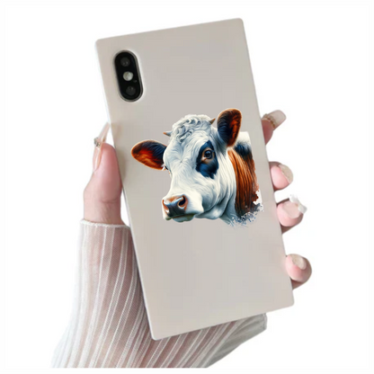 White Cow Dairy Breed Portrait Vinyl Sticker Decal