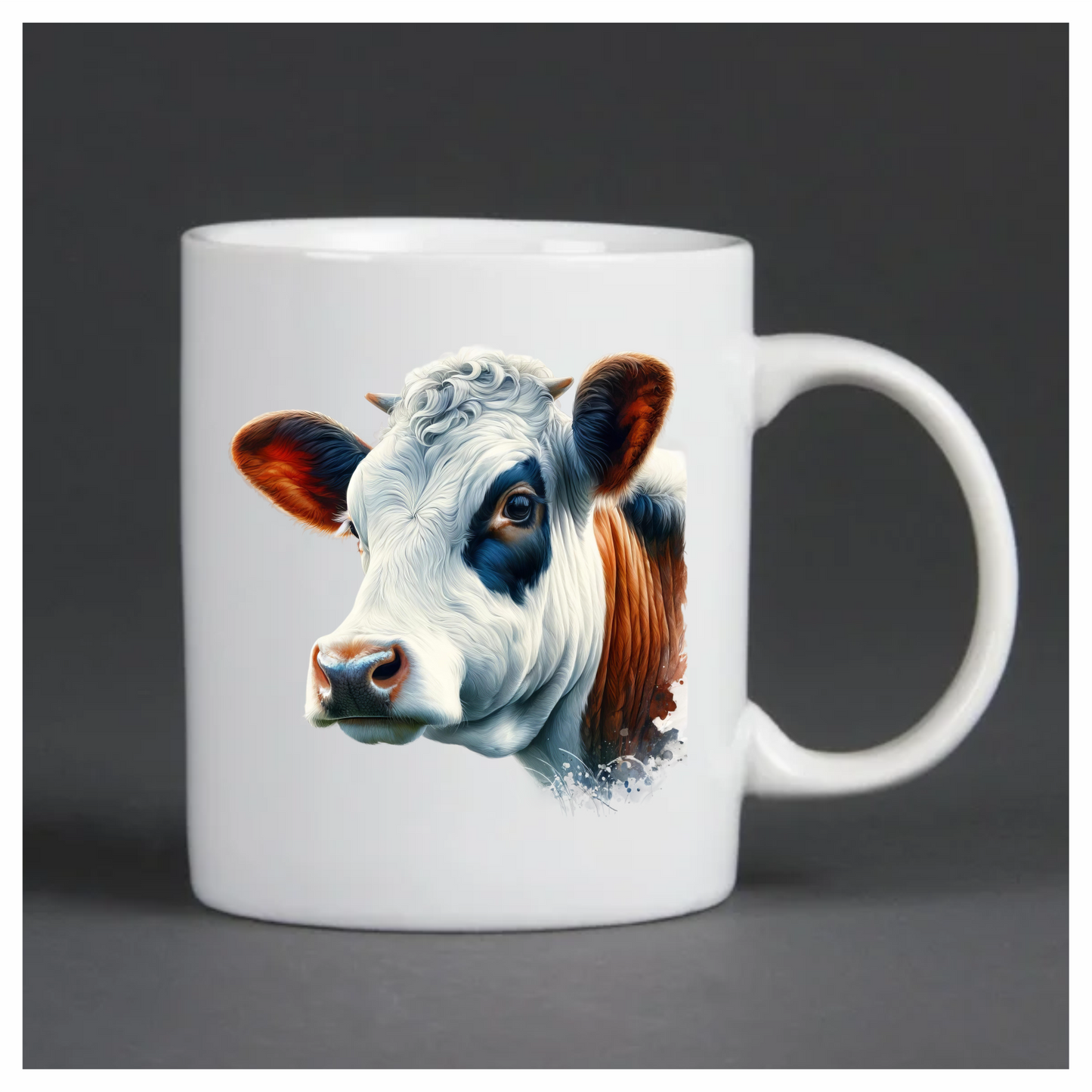 White Cow Dairy Breed Portrait Vinyl Sticker Decal
