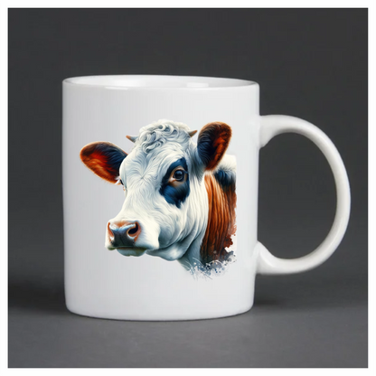 White Cow Dairy Breed Portrait Vinyl Sticker Decal