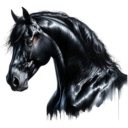 Black Horse Stallion Head Portrait Vinyl Sticker Decal