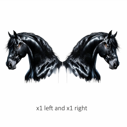 Black Horse Stallion Head Portrait Vinyl Sticker Decal